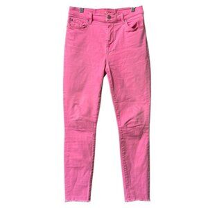 7 For All Mankind‎ Pink Skinny Ankle Jeans Women Size 29 Stretch Preppy Modern